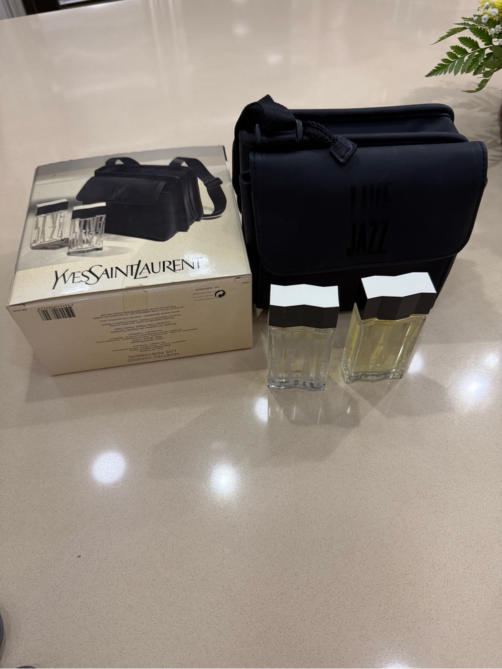 Yves Saint Laurent Black Live Jazz Messenger Crossbody Bag